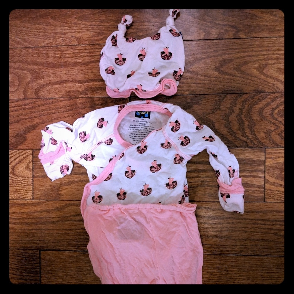 Kickee pants newborn infant kimono set